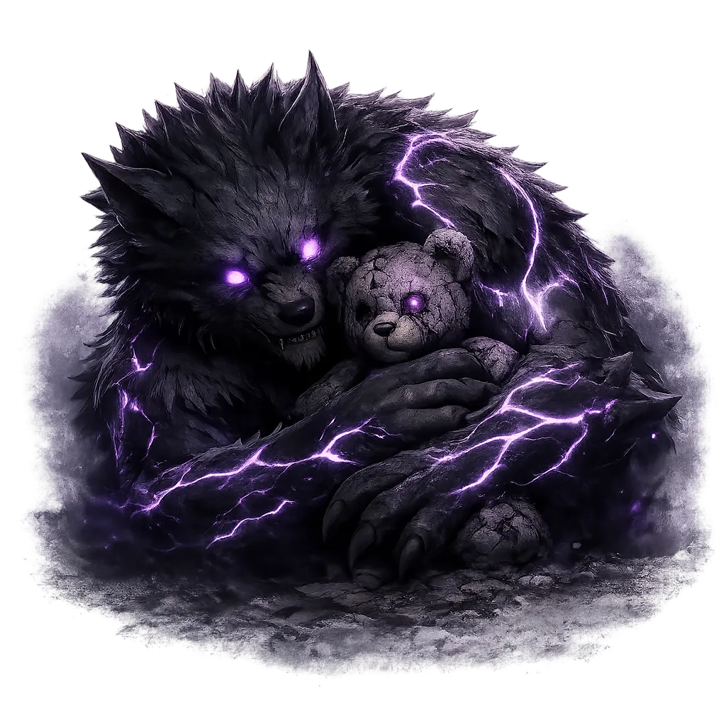A werewolf teddy bear